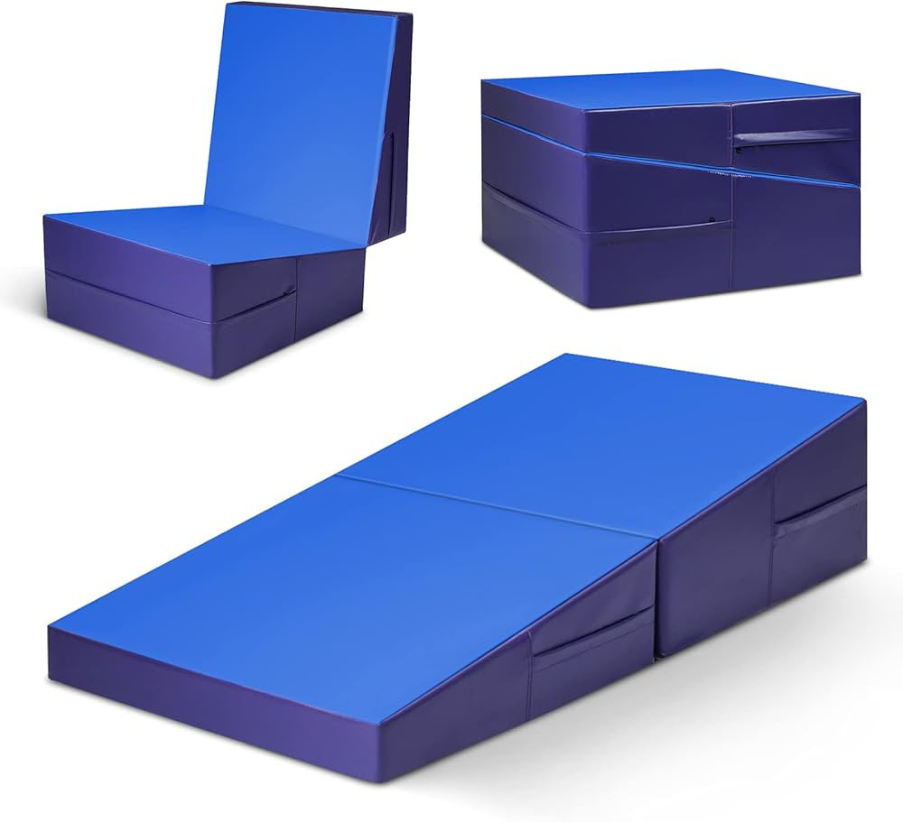 GYMAX Incline Gymnastic Mat, 60”x30”x14” Folding and Non-Folding Tumbling Cheese Wedge Mat ... | Amazon (US)