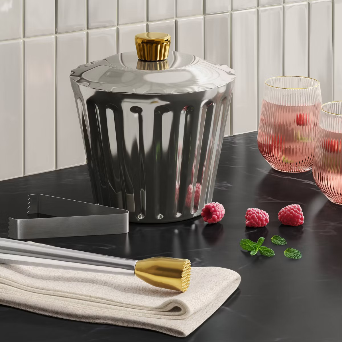 Stainless Steel Ice Bucket with Lid and Tong - Threshold™ | Target