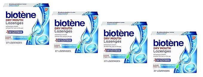 Biotene Dry Mouth Lozenges for Fresh Breath 27 count, Refreshing Mint. (Pack of 4) | Amazon (US)