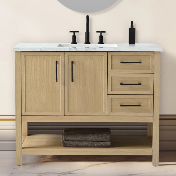 Stratford 42'' Single Bathroom Vanity with Engineered Stone Top | Wayfair North America