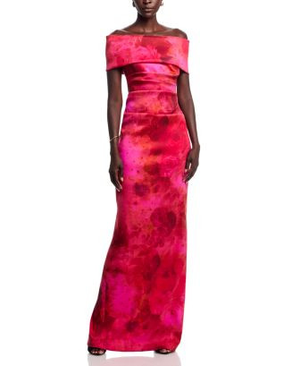 Teri Jon by Rickie Freeman Off The Shoulder Floral Mikado Gown | Bloomingdale's Women | Bloomingdale's (AU)