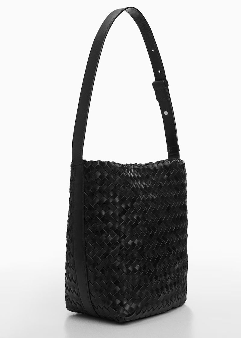 Braided leather bag -  Women | Mango USA | MANGO (US)
