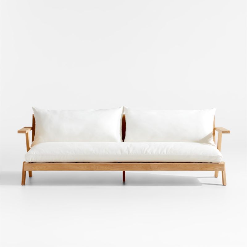 Jeannie Teak Outdoor Sofa by Leanne Ford | Crate & Barrel | Crate & Barrel