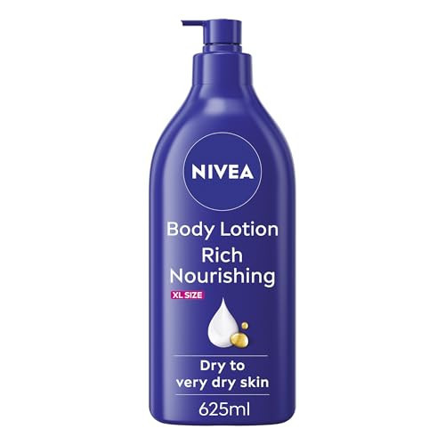 NIVEA Rich Nourishing Body Lotion (625ml), Rich 72H Hydration Moisturiser for Dry Skin Made with Deep Moisture Serum and Almond Oil, Extra Large NIVEA Body Lotion | Amazon (UK)