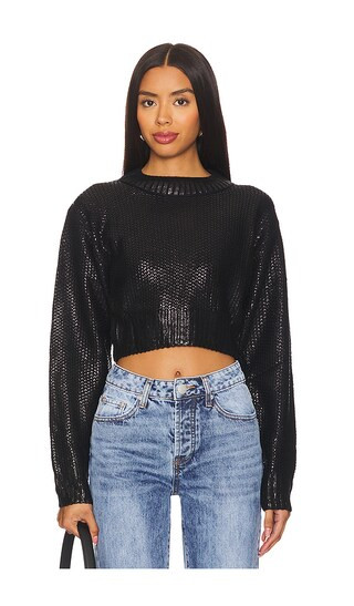 Elaine Metallic Sweater in Black Metallic | Revolve Clothing (Global)