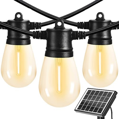 SUNTHIN 100ft Solar String Light Outdoor, USB Rechargeable Patio Solar Outdoor Lights with Waterp... | Amazon (US)