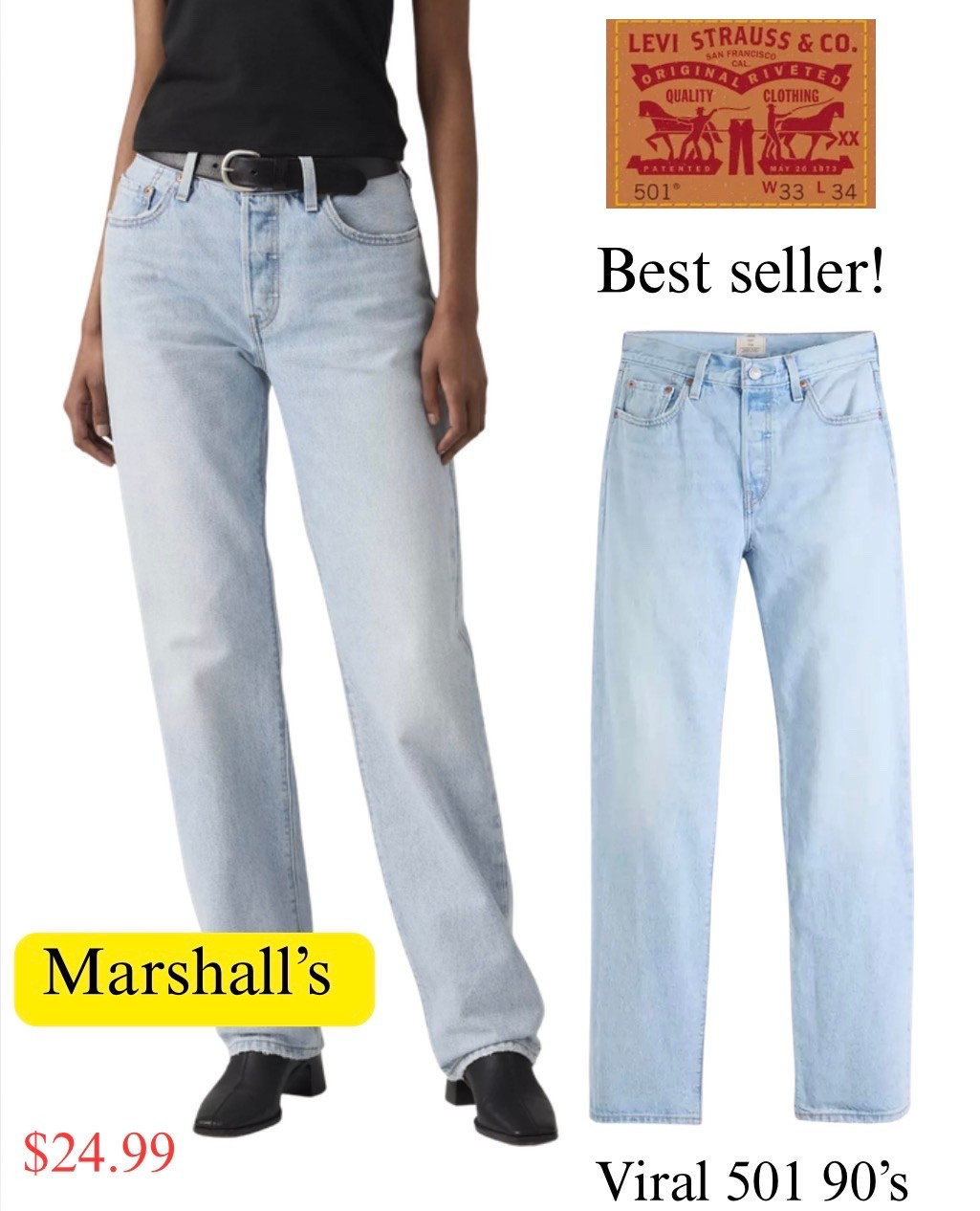 Levis jeans at TJ Maxx!! Best seller! Viral 90’s style denim.

#LTKSaleAlert #LTKootd