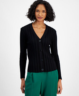 Bar III Women's Multi Ribbed V-Neck Cardigan Sweater, Created for Macy's - Macy's | Macy's