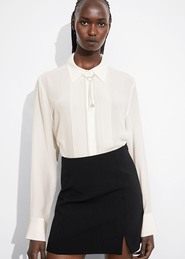 Pintuck-Detailed Silk Shirt | & Other Stories - US