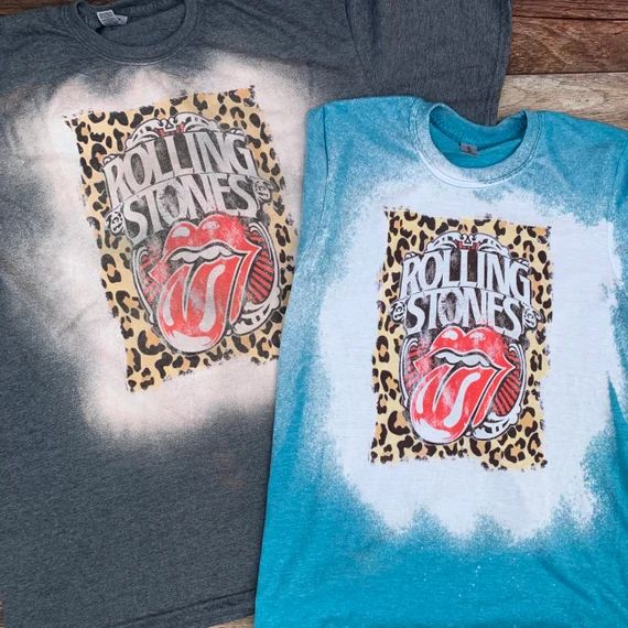Rolling Stones Bleached Shirt, Rolling Vintage Graphic Tshirt, Rock Music shirts for Women, Bleac... | Etsy (US)