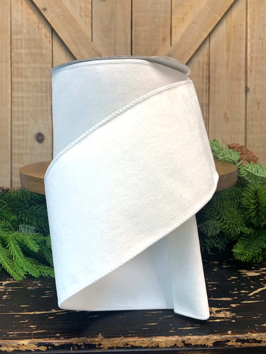 10 Yards 4 Inch White Diamond Dust Velveteen Wired Ribbon - Etsy | Etsy (US)