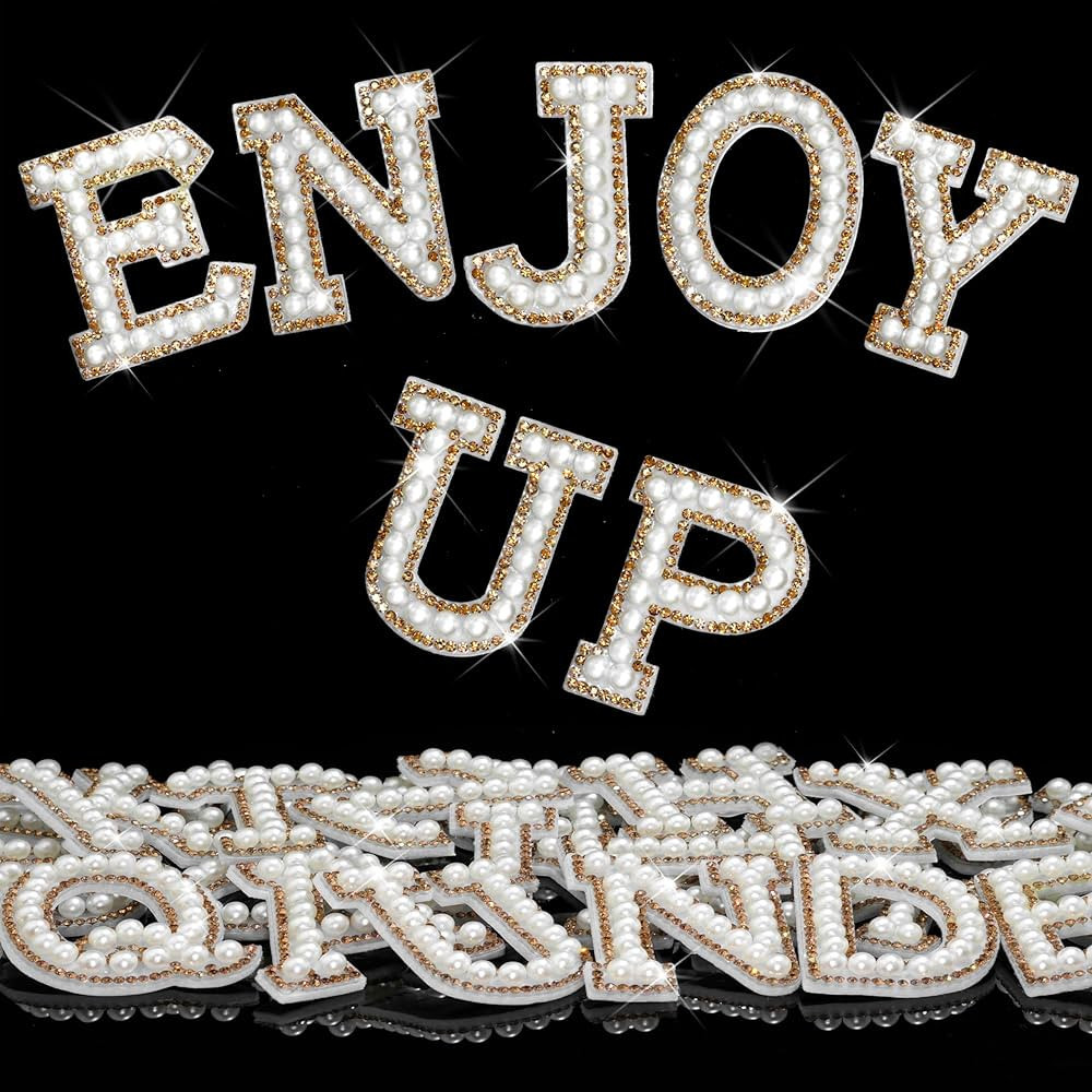 Locacrystal 34Pcs Self Adhesive Rhinestone Letter Stickers A-Z Bling Crystal Letters Patches Glit... | Amazon (US)