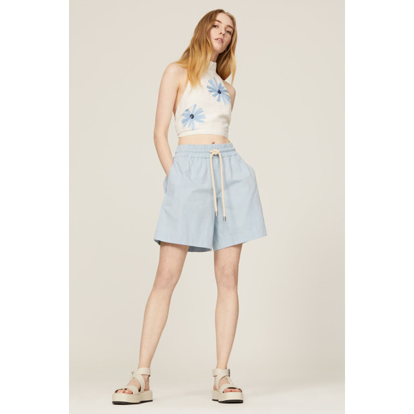 Something Navy Embroidered Halter Top white-blue-print | Rent the Runway