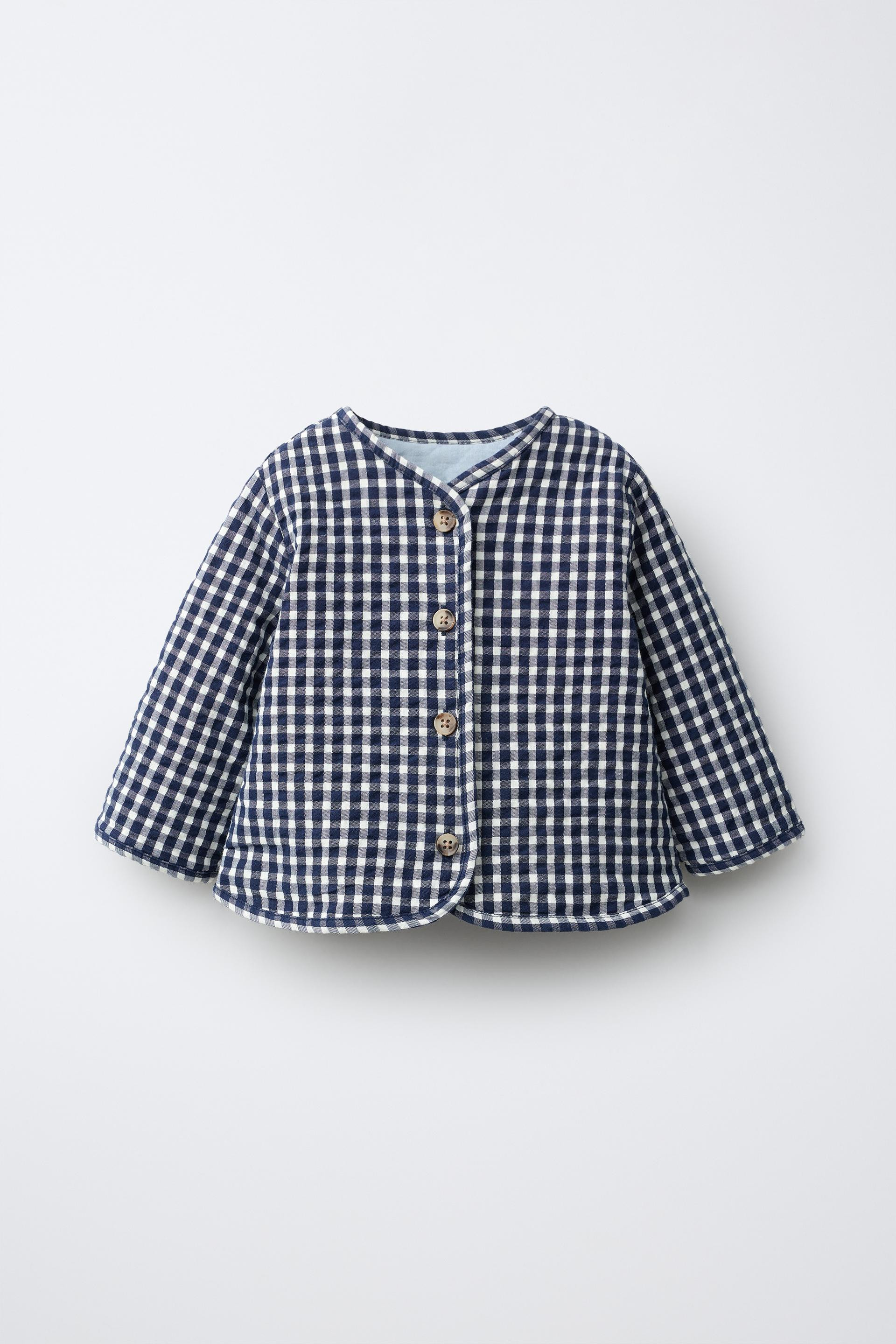 GINGHAM CHECK PUFFER JACKET | Zara UK