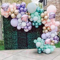 150Pcs Mermaid Tail Balloon Garland Arch Kit, Theme Girl Birthday Party Decorations Under The Sea Ba | Etsy (US)