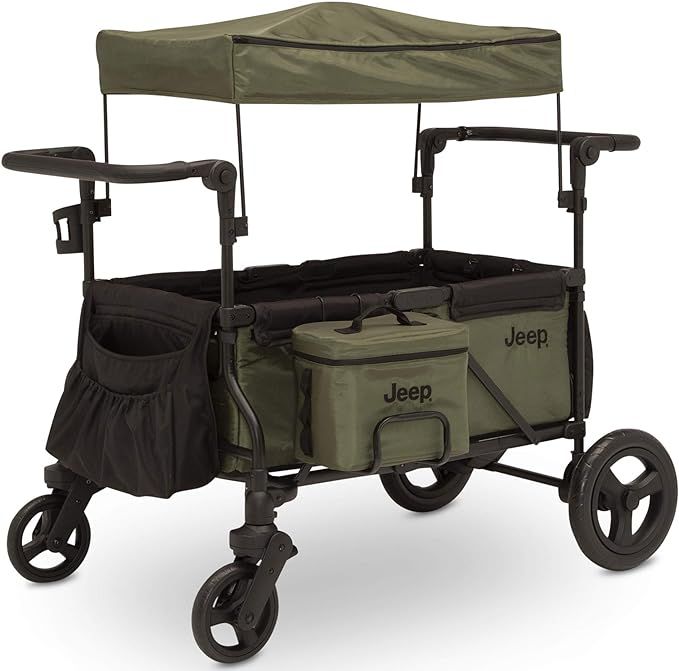 Jeep Deluxe Wrangler Stroller Wagon with Cooler Bag and Parent Organizer by Delta Children, Black... | Amazon (US)