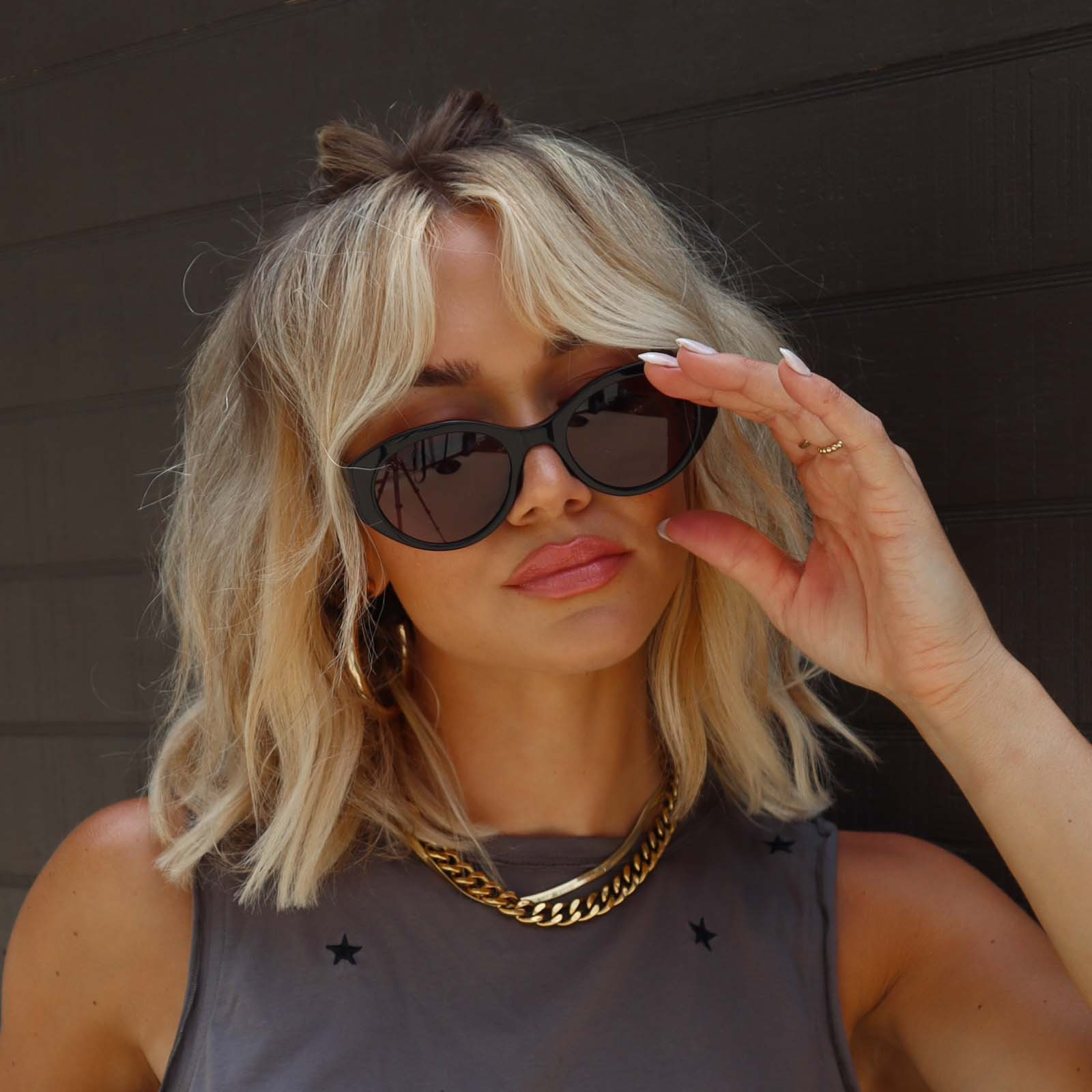 LINNEA - BLACK + GREY SUNGLASSES | DIFF Eyewear