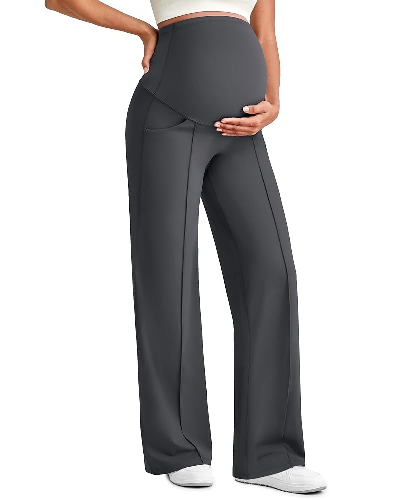 G4Free Maternity Dress Yoga Pants with Pockets Over The Belly Stretchy Work Slack Pregnancy Wide ... | Amazon (US)