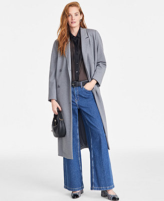 Women's Double-Breasted Ponte Over Coat, Exclusively at Macy's | Macy's