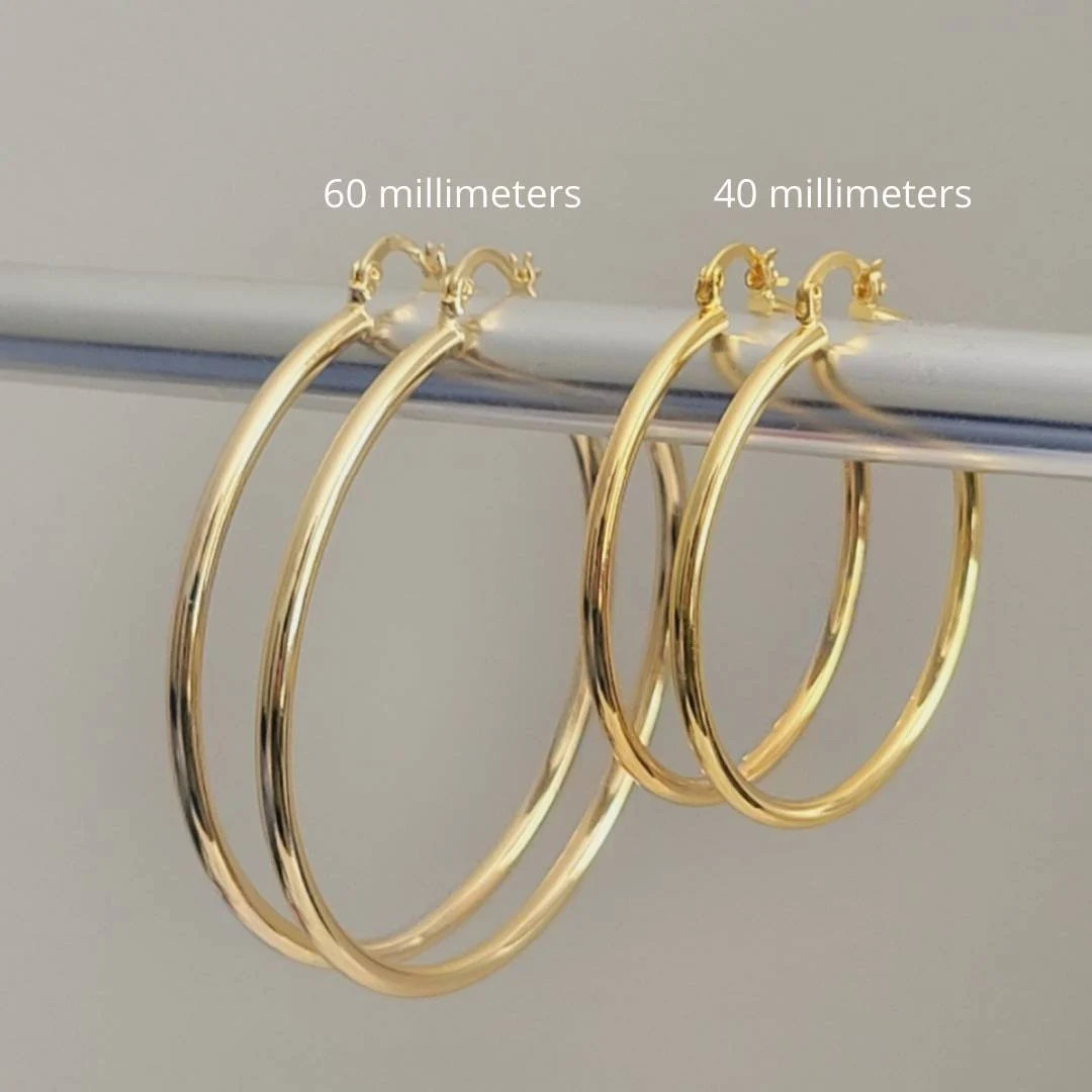 Gold Hoop Earrings, , Thin Gold Hoop, Gold Filled Earrings, Lightweight Earrings, Gold Big Hoop, ... | Etsy (US)