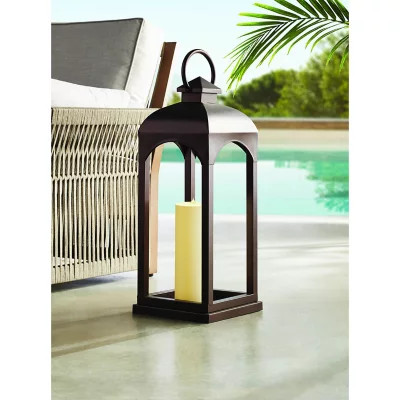 Member's Mark 28" Copper Iron Lantern with Plastic Pillar Candle | Sam's Club