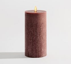 Premium Flickering Flameless Wax Pillar Candle - Salt Washed | Pottery Barn (US)