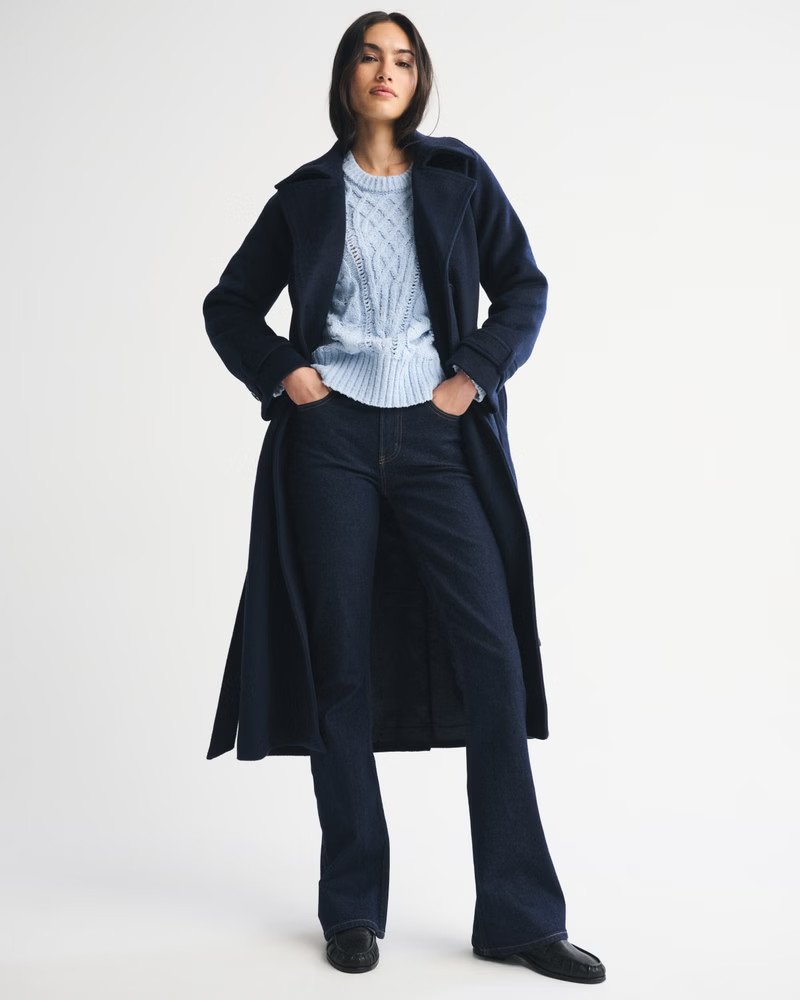 Textural Stitch Cable Crew Sweater | Abercrombie & Fitch (US)