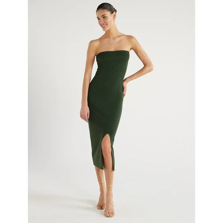 Scoop Women's Strapless Column Sweater Dress, Sizes XS-XXL | Walmart (US)