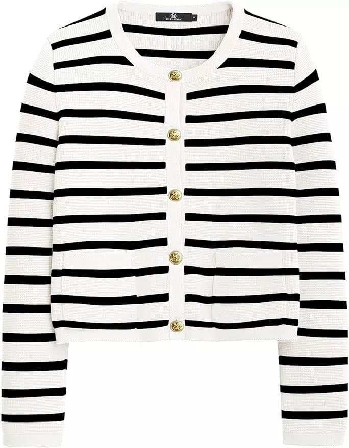 striped cardigan with jewel … curated on LTK