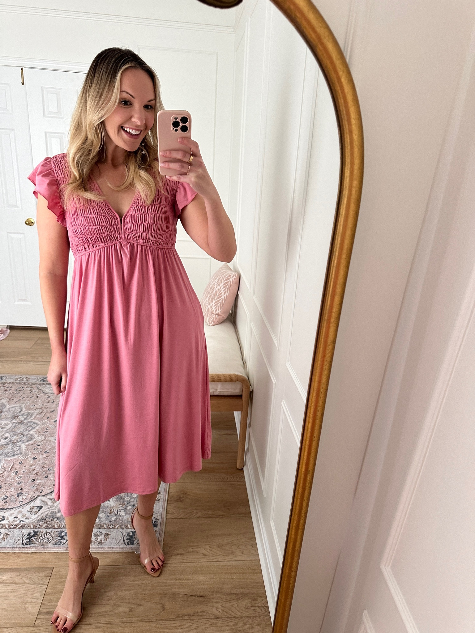 Such a cute spring dress or summer dress - love this for a baby shower - bump friendly - I’m wearing a med 

#LTKMidsize #LTKFindsUnder50 #LTKStyleTip