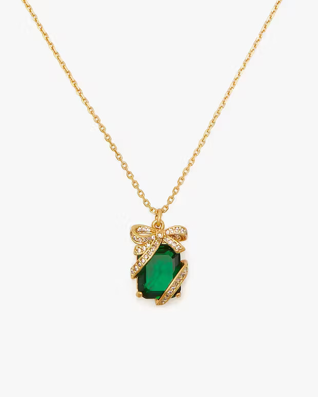 Pave Emerald Present Pendant | Kate Spade Outlet