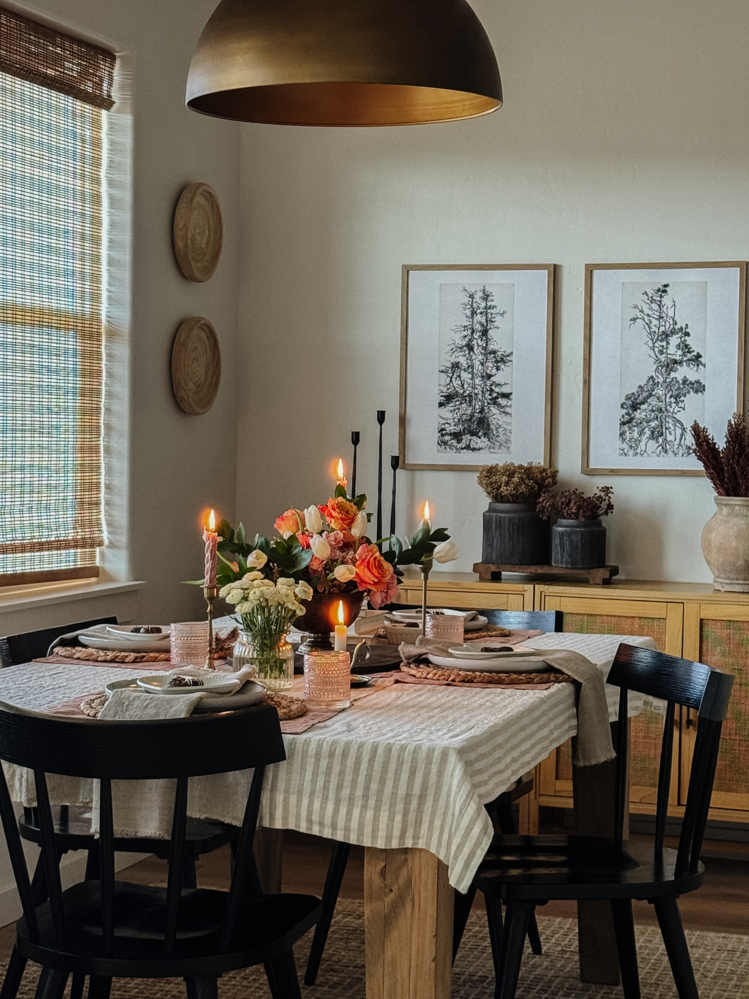 Dining room inspo, Valentine’s Day table, heart plates, pink hobnail glasses, black dining chairs, Target cabinets, dome lighting

#LTKhome #LTKstyletip #LTKsalealert
