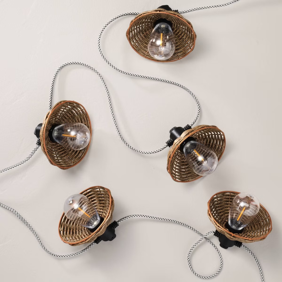 10ct LED Wired Indoor/Outdoor Woven Shade String Lights - Hearth & Hand™ with Magnolia | Target