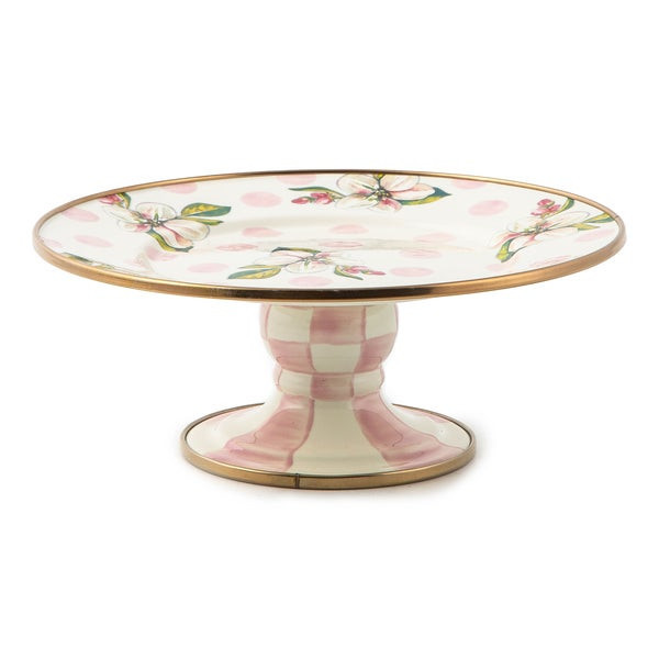 MacKenzie-Childs Wildflowers Pink Mini Pedestal Platter | MacKenzie-Childs