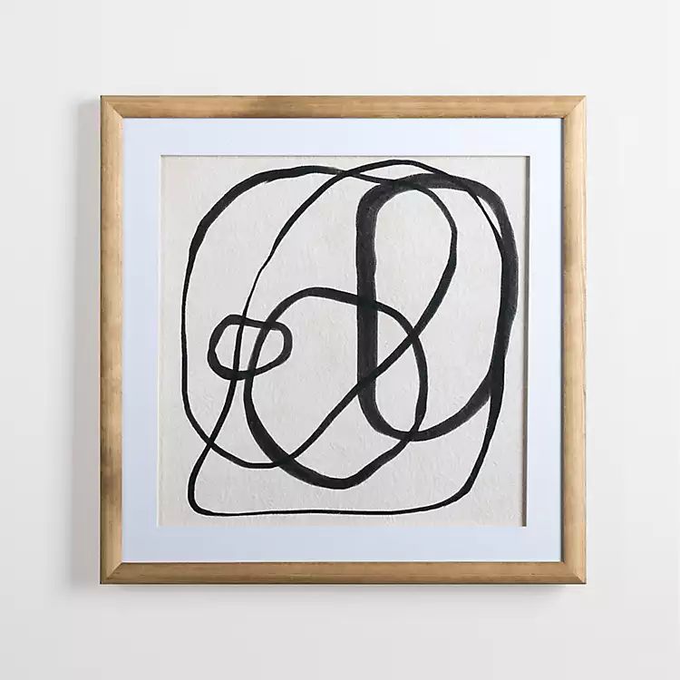 Black Abstract Line Framed Art Print | Kirkland's Home