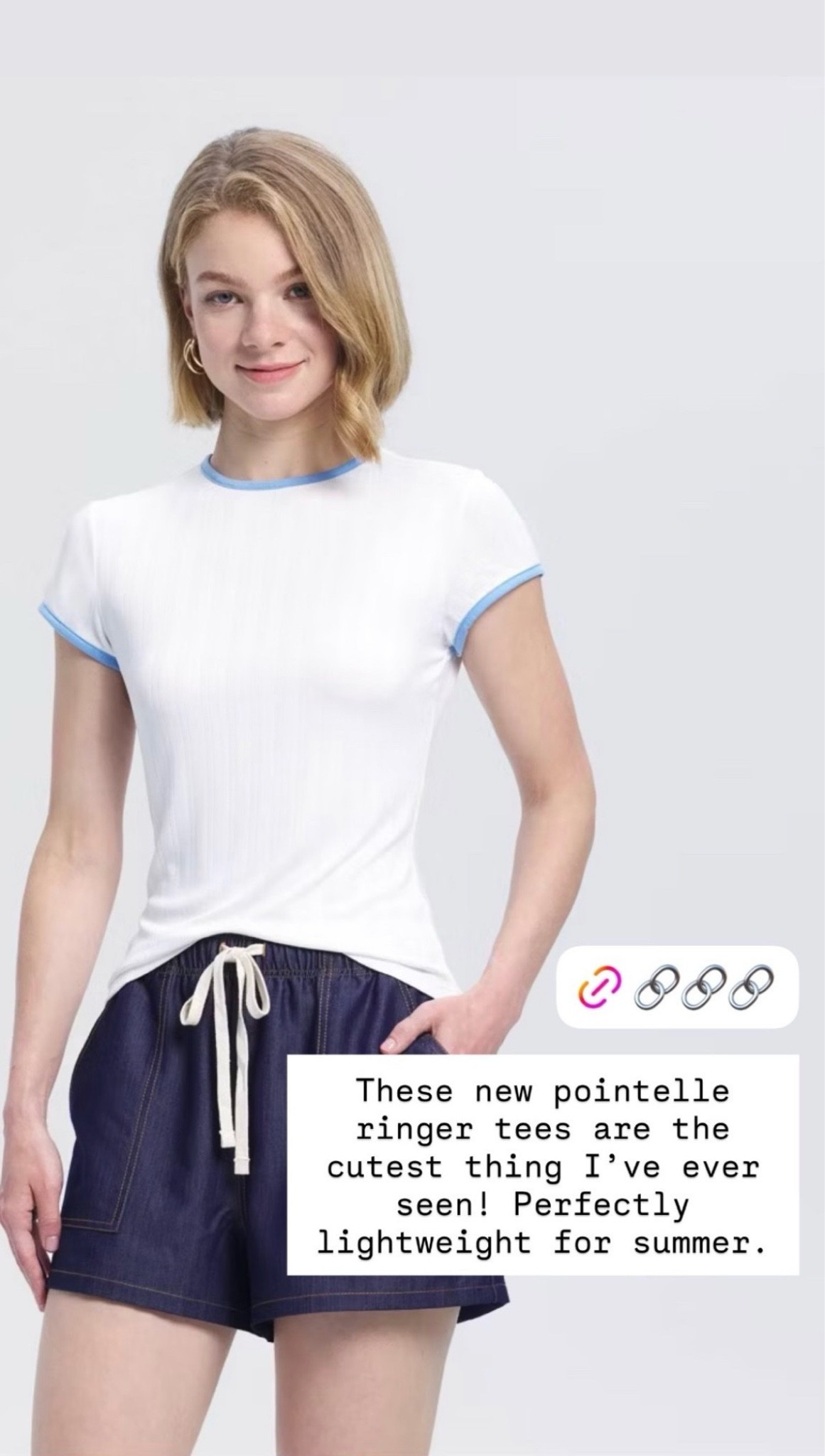 🤍 These new pointelle ringer tees are the cutest thing I've ever seen! Perfectly lightweight for summer.