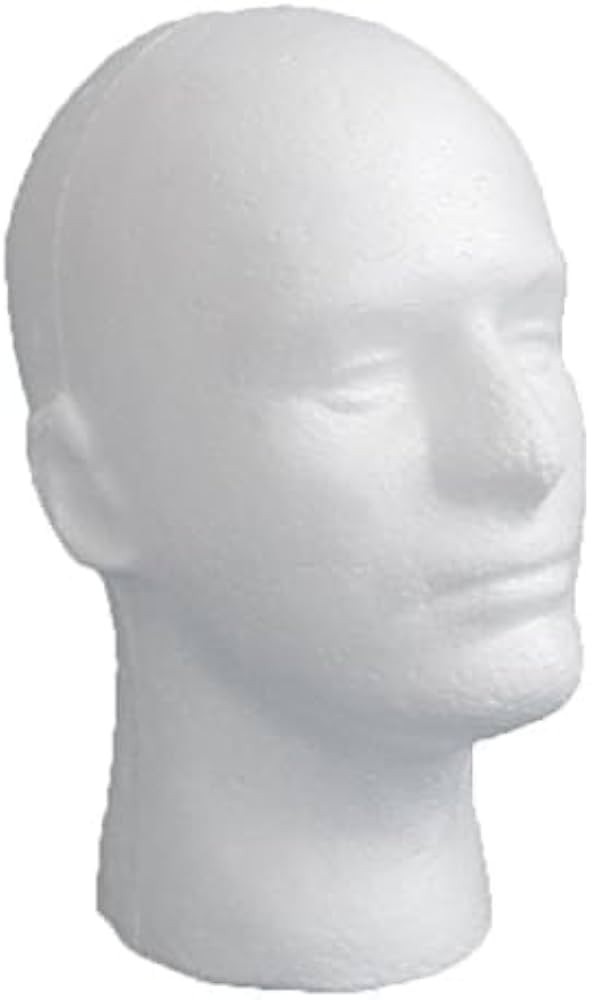 Male Wig Display Mannequin Head Stand Model Styrofoam Foam White | Amazon (US)