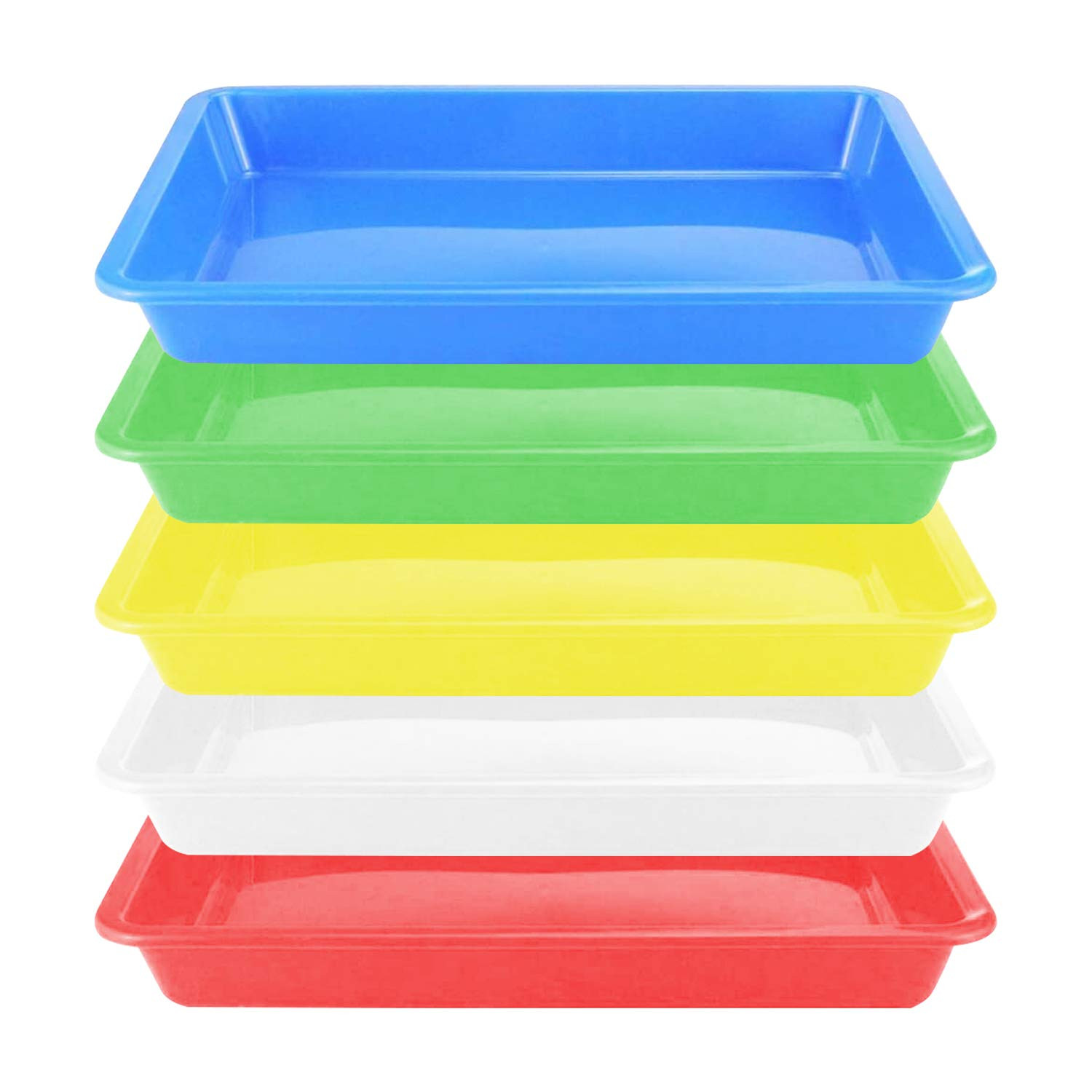 Plastic Art Trays,5 Pieces Stackable Activity Crafts Organizer, Serving, Jewelry Tray for DIY Pro... | Amazon (US)