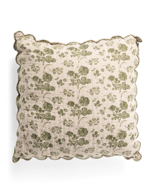 20x20 Block Print Scalloped Pillow | TJ Maxx
