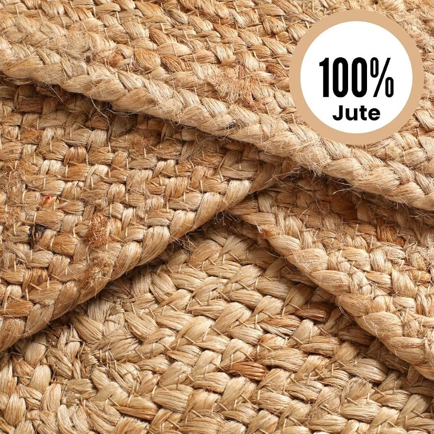Jute Braided Placemats Set of 4-100% Jute Nonslip 14x14 inch Square Farmhouse Vintage Placemats f... | Amazon (US)