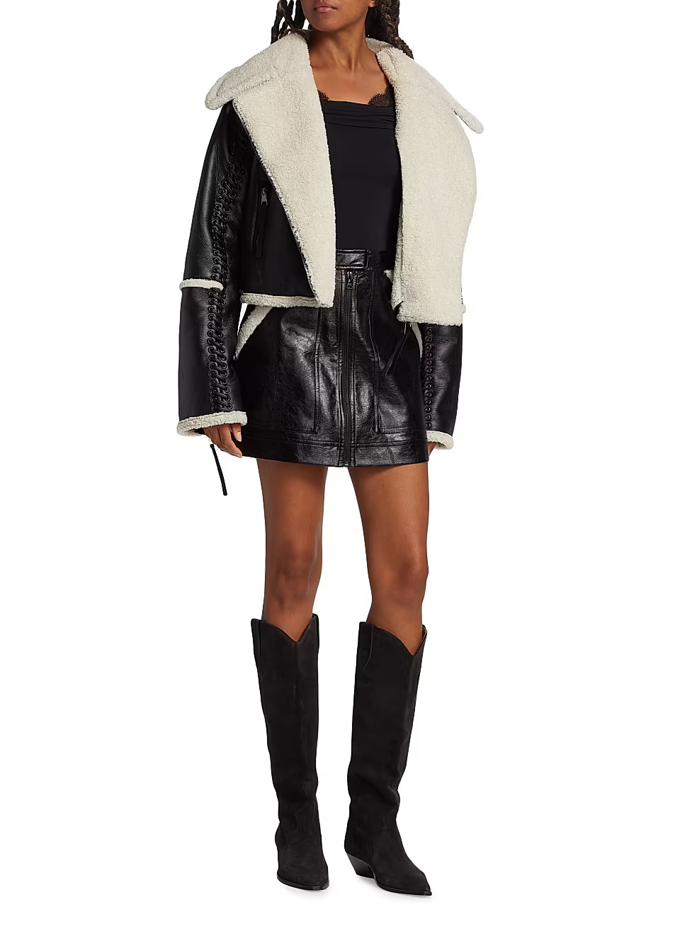 Corinne Faux Fur & Faux Leather Jacket | Saks Fifth Avenue