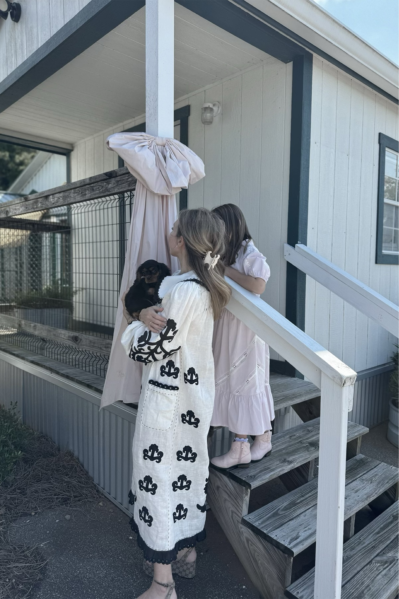 The sweetest surprise yesterday! Wearing this beautiful custom Etsy dress. 