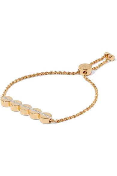 Monica Vinader - Linear Bead Gold Vermeil Diamond Bracelet - one size | NET-A-PORTER (UK & EU)