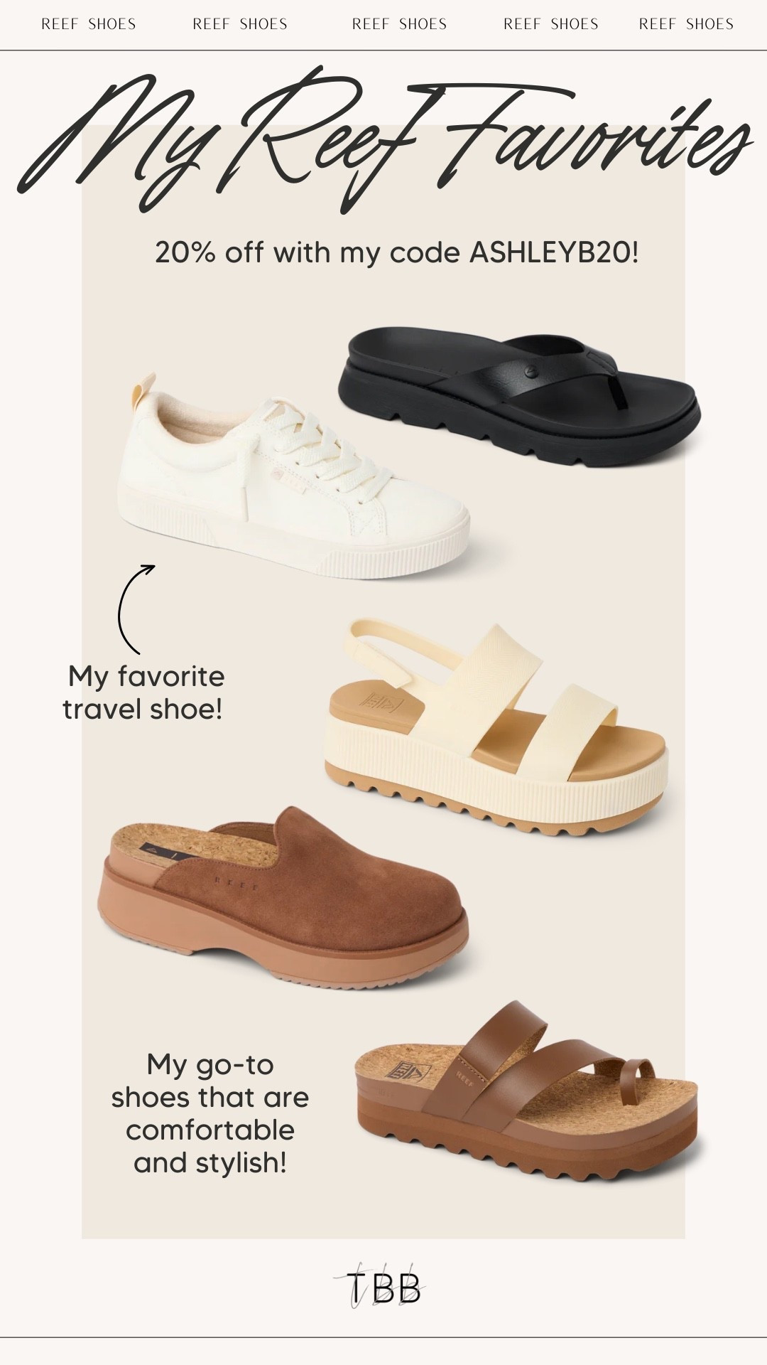 ASHLEYB20 for 20% off REEF shoes! My absolute favorites and the MOST comfortable 🙌

#LTKmomlife #LTKTravel #LTKgrwm