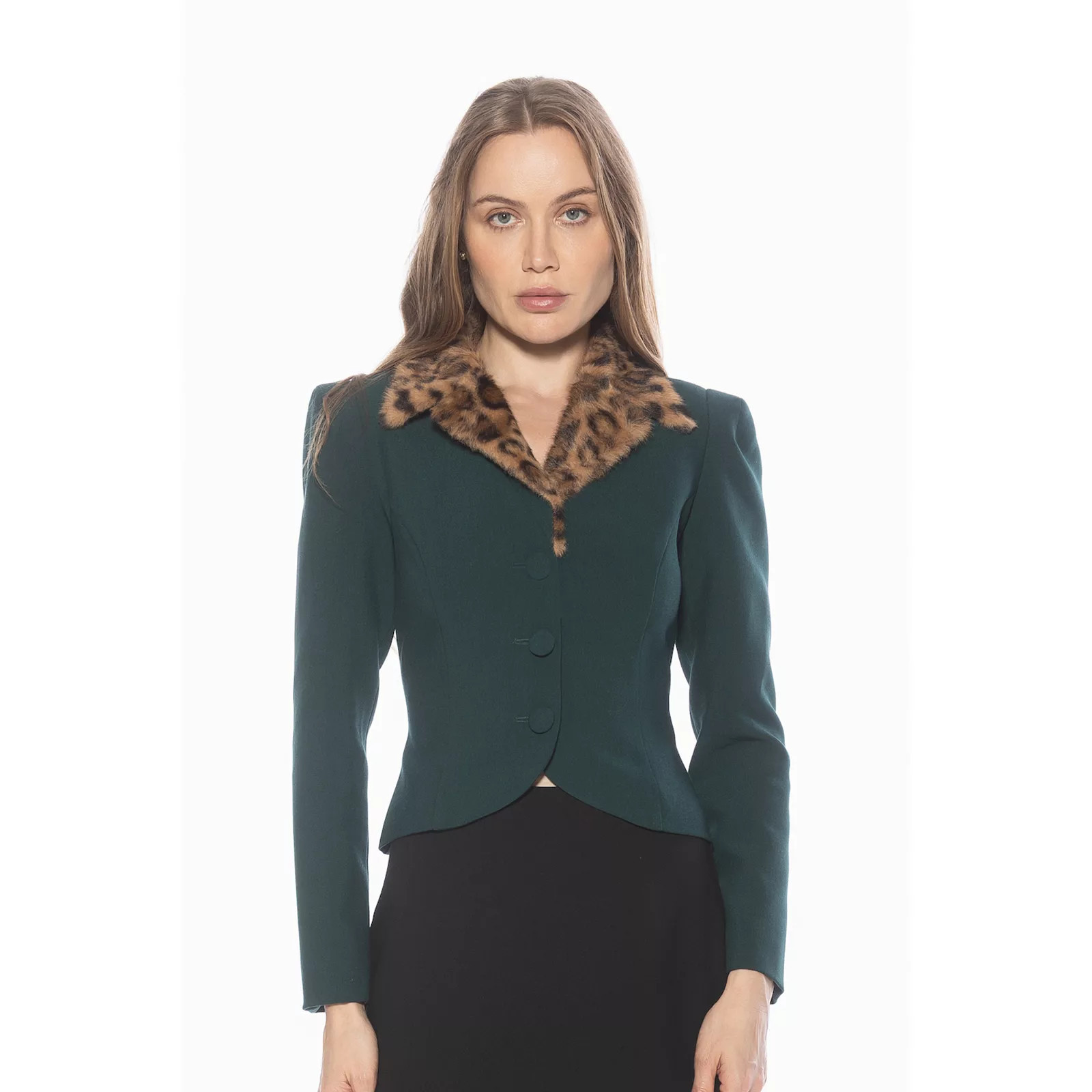 Women's ALEXIA ADMOR Sabrina Fitted Blazer Jacket, Size: 12, Green | Kohl's