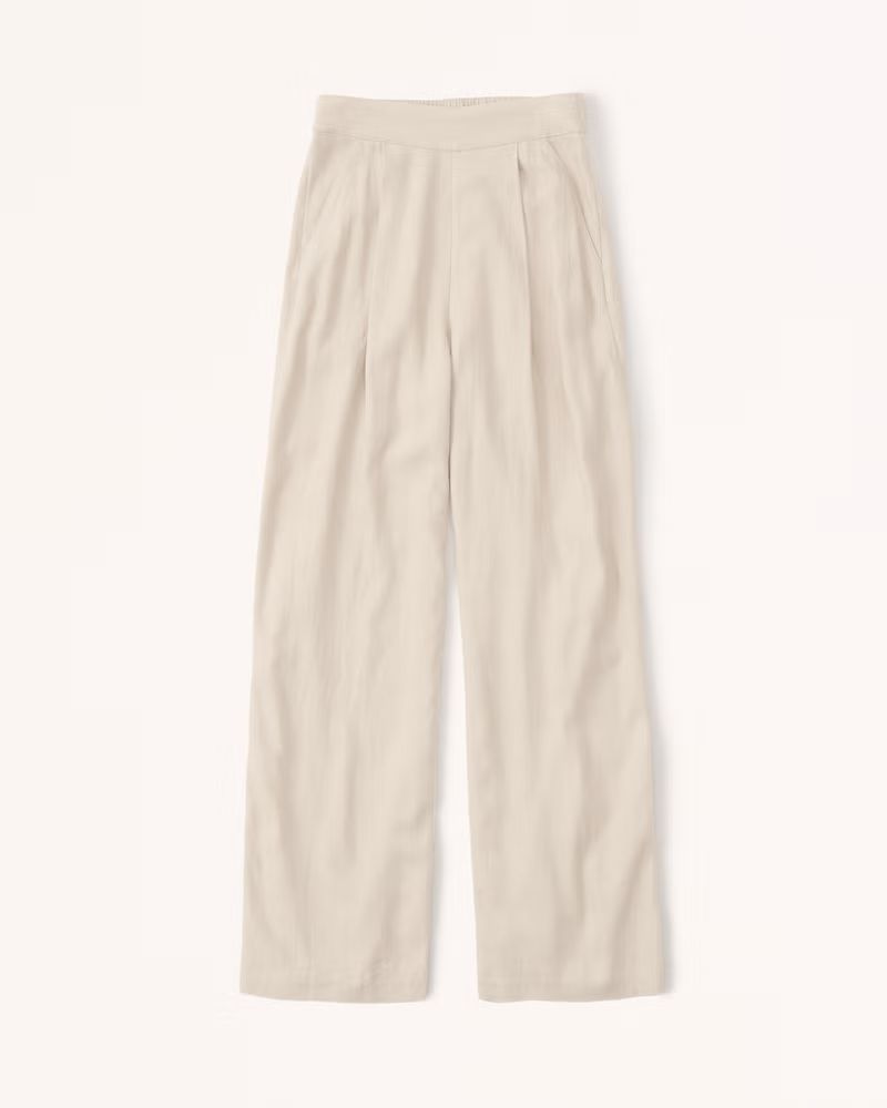 Linen-Blend Pull-On Wide Leg Pants | Abercrombie & Fitch (UK)