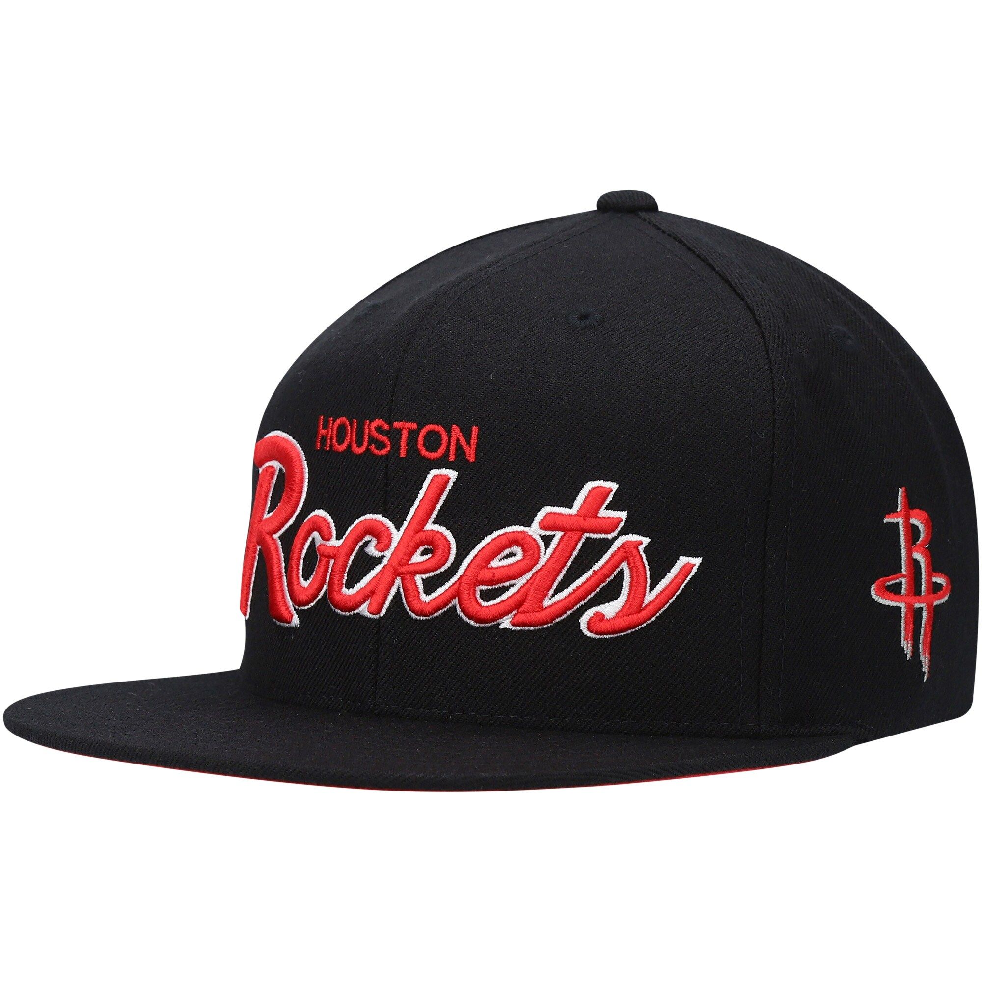 Men's Houston Rockets Mitchell & Ness Black Foundation Script Snapback Hat | NBA store
