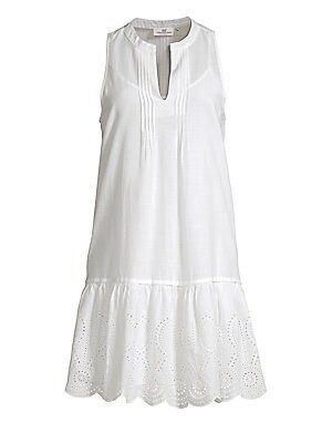 Vineyard Vines Women's Pintucking & Eyelet Mini Dress - White Cap - Size XXS | Saks Fifth Avenue