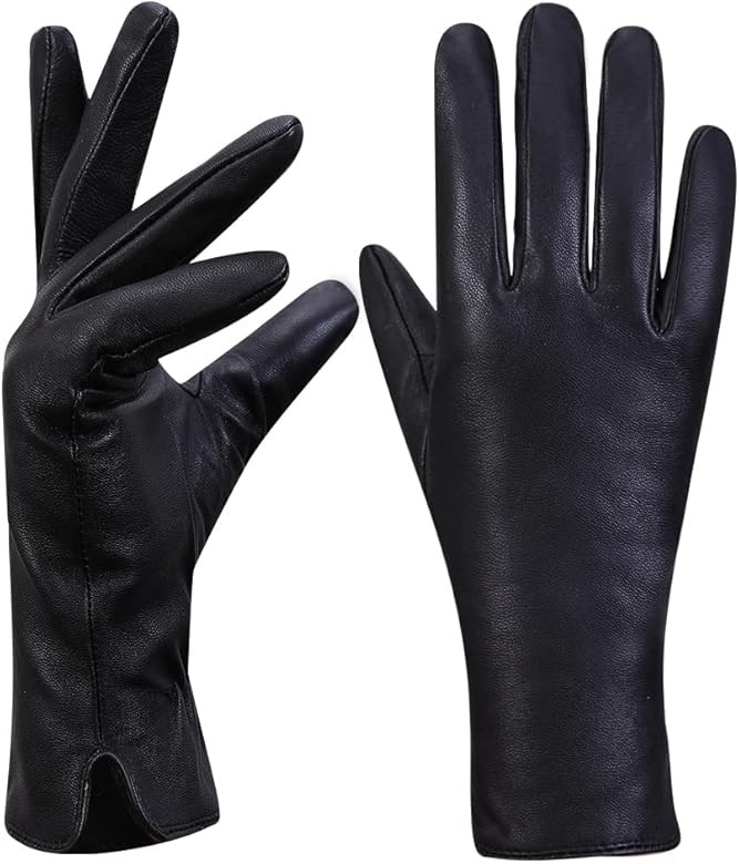 MGGMOKAY Womens Nappa Lambskin Leather Gloves Warm Cashmere Lined | Amazon (US)