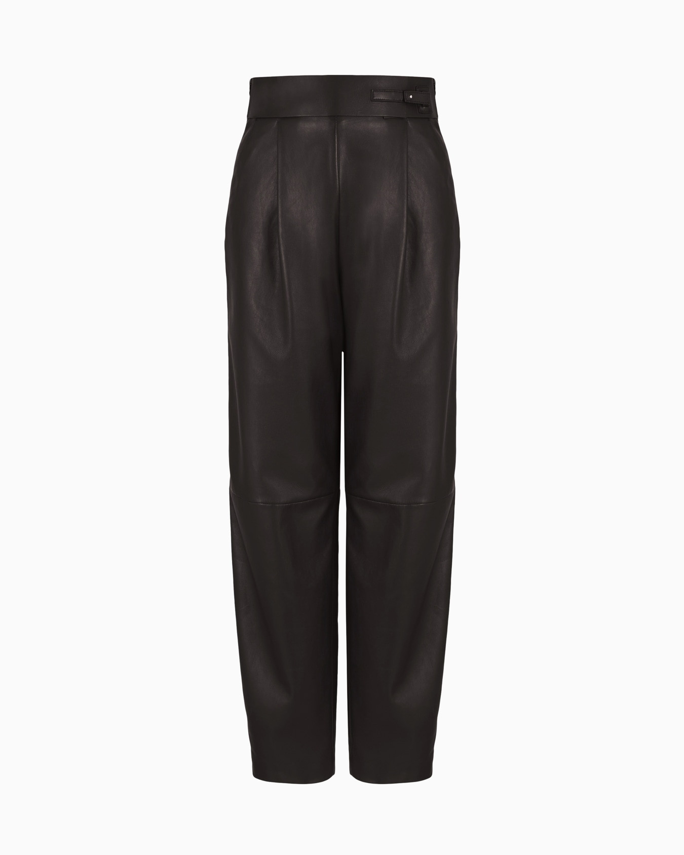 Straight-cut, nappa-leather trousers | Armani US